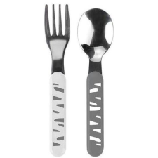 Babyono rozsdamentes acél evőeszközök, szürke/fehér (5901435413371) tányér és evőeszköz