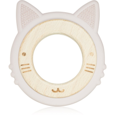 Babyono Wooden & Silicone Teether rágóka Kitten 1 db rágóka