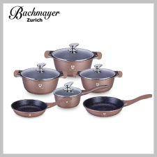 BachMayer 10 részes teflonbevonatú edénykészlet burgundy színben BM-7810 edény