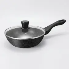  Bachmayer Home Granite Line mély serpenyő fedővel 26cm Fekete BM-7749-26 edény