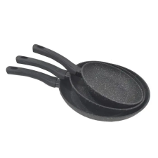 BachMayer Serpenyő szett márvány bevonattal 3 részes indukciós Szín: Piros edény