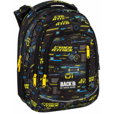  BackUp fiús iskolatáska – Cyber Attack, fekete-sárga, 39x27x20 cm iskolatáska
