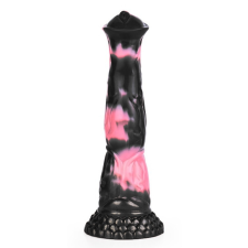 Bad Horse Bodulf – prémium dildó, 25 x 6 cm, fekete-rózsaszín műpénisz, dildó