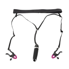  Bad Kitty - szeméremszéthúzó csipeszes női alsó vibrátorral (lila-fekete) vibrátorok