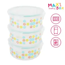 Badabulle ételtároló Maxibox 3x500ml B004001 papírárú, csomagoló és tárolóeszköz