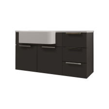 BADEN HAUS MILOS ALSÓSZEKRÉNY MOSDÓVAL 100X53X42CM GRAFITSZÜRKE,FÜGGESZTETT, 2 AJTÓ, 3 FIÓK fürdőszoba bútor