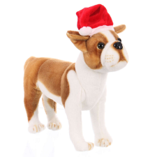 Baffy - plüss boston terrier mikulás sapkában - 37cm plüssfigura