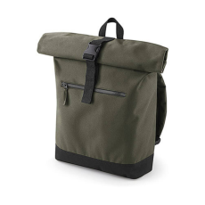 Bag Base Utazótáska Bag Base Roll-Top Backpack - Egy méret, Katonai zöld