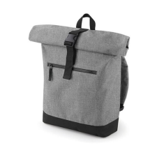 Bag Base Utazótáska Bag Base Roll-Top Backpack - Egy méret, Szürke Marl/Fekete kézitáska és bőrönd