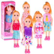 Bájos mini baba 13 cm ruhában baba