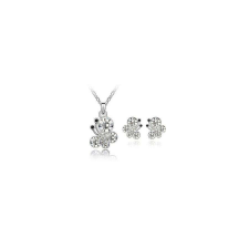 Bájos pille ékszerszett -fehér- Swarovski kristályos ékszer szett