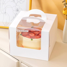 Baking &amp; Pet Kft Ablakos tortadoboz, sütemény doboz 16x16x15cm , 5 db-os sütés és főzés