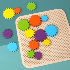 Baking &amp; Pet Kft Montessori színes fogaskerék kirakós játék gyerekeknek társasjáték