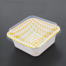 Baking &amp; Pet Kft Négyzetes tortadoboz tetővel – Sárga, 6 db sütés és főzés