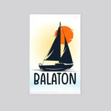 Balatonos kéztörlő, konyharuha, Balaton, vitorlás ajándéktárgy