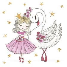 Balett , Balerina With Swan szalvéta 20 db-os 33x33 cm party kellék