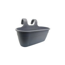 Balkonláda alátéttel akasztóval 7,5L 39x26x25cm Szürke kerti tárolás