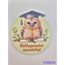  Ballagó figura 25 - Baglyos zöld kerek 7,5cm dekorációs kellék