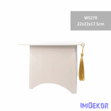  Ballagó kalap papírdoboz 22x22x1,75 cm - Fehér dekorációs kellék