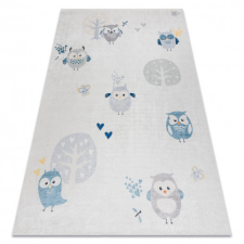 BAMBINO 1161 mosható szőnyeg Baglyok gyerekeknek csúszásgátló - szürke 120x170 cm lakástextília