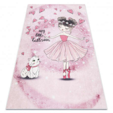 BAMBINO 2185 mosható szőnyeg Balerina, cica gyerekeknek csúszásgátló - rózsaszín 160x220 cm lakástextília