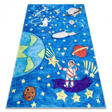 BAMBINO 2265 mosható szőnyeg tér űrrakéta gyerekeknek csúszásgátló - kék 140x190 cm lakástextília