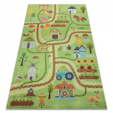BAMBINO 50200 mosható szőnyeg Falu gyerekeknek csúszásgátló - zöld / barna 140x200 cm lakástextília
