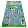  BAMBINO 9028 mosható szőnyeg Város, utcák gyerekeknek csúszásgátló - zöld / szürke 80x150 cm