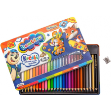 BAMBINO színes zsírkréta készlet fakeretes fémdobozban - 26db kréta