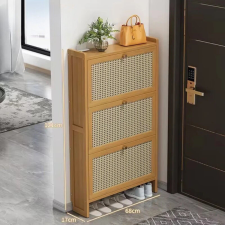 Bambusz cipősszekrény 68x17x121cm BC FUR1676-4 bútor