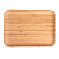  Bambusz fa Pufo tányér ételek, előételek, édességek, pizza tálalásához, 30 cm, barna konyhai eszköz