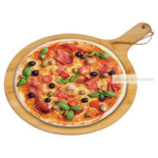 Bambusz kerek pizza tálaló, vágódeszka konyhai eszköz