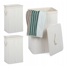  Bambusz Szennyeskosár - fehér - 72 Literes - Kivehető Béléssel + AJÁNDÉK bútor