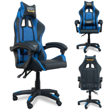 BANDIT Blue Thunder Gamer szék derék- és fejpárnával - fekete-kék forgószék