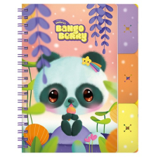 Bangoberry Füzet Bangoberry spirálos, elválasztókkal, 3db Bangobobbal, panda mintával füzet