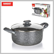 Banquet Alumínium fazék fedővel GRANITE PREMIUM 20 x 9,5 cm, üvegtetővel 40051320 edény