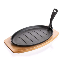  BANQUET Öntöttvas serpenyő fa alátéten GRADA, 27 x 17,5 cm 40LP001 edény