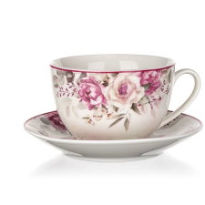 Banquet ROSE csésze és csészealj, 240 ml, 6 darab bögrék, csészék