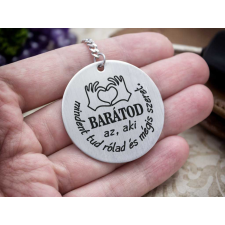 Barátod az acél medálos kulcstartó kulcstartó