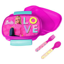 Barbie Love szendvicsdoboz + evőeszköz szett babaétkészlet