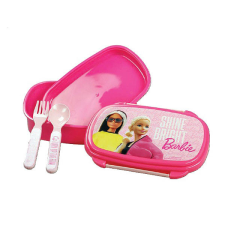 Barbie Shine Bright szendvicsdoboz + evőeszköz szett uzsonnás doboz