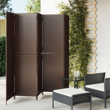  Barna 5-paneles polyrattan térelválasztó bútor