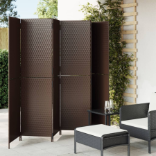  Barna 6-paneles polyrattan térelválasztó bútor