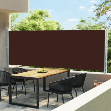 Barna behúzható oldalsó terasz-napellenző 600 x 160 cm kerti bútor