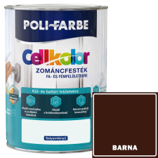  BARNA - CELL KOLOR SELYEMFÉNYŰ ZOMÁNCFESTÉK - POLI-FARBE - 800ML zománcfesték