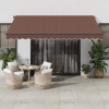  barna kézzel kihúzható LED-es napellenző 400 x 300 cm