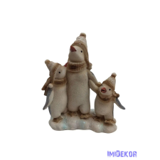  Barna kötött sapkás pingvin család dekorációs kellék