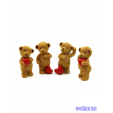  Barna maci figura szívvel 10cm dekorációs kellék