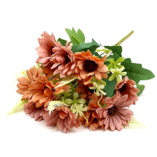  Barna-narancs színű vegyes csokor, hossza kb. 35 cm dekorációs kellék