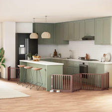  barna nyárfa 10 paneles összecsukható kutyakapu ajtóval 800 cm kutyafelszerelés